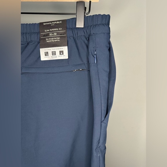 NEW Banana Republic Factory Performance Slim Tapered Pants Men’s 32x32 Navy - Picture 7 of 10